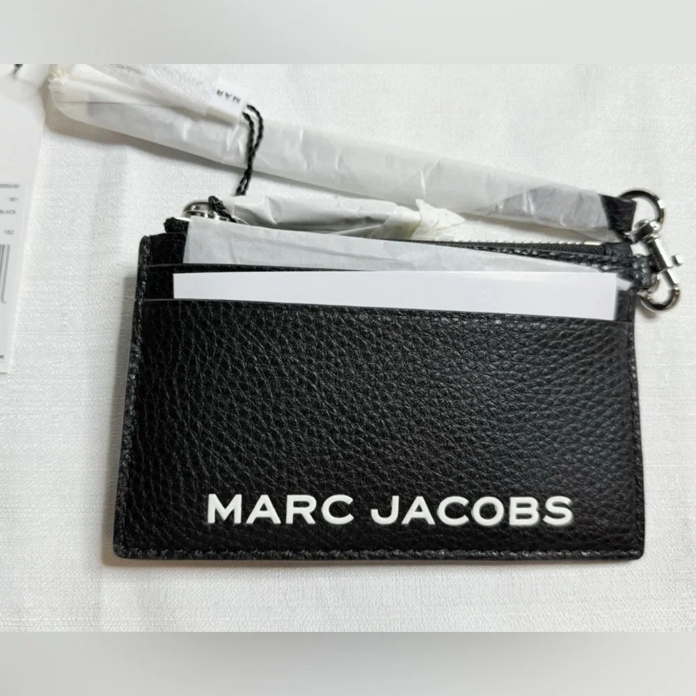 Marc Jacobs Pebble Leather Wristlet Wallet Women’s Black New With Tags - Picture 2 of 8